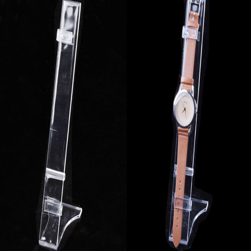 TMJ PP-587 Clear Acrylic Single Watch Display Rack Holder Curved Plastic Wrist Watch Display Stands